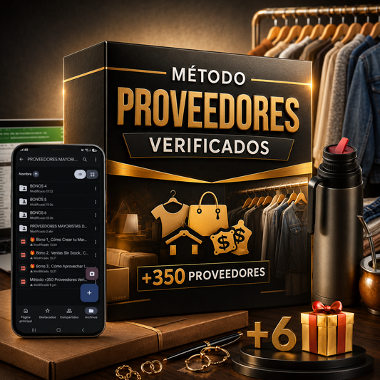 Método +350 Proveedores Verificados + 6 Bonos y generá ingresos extras vendiendo desde casa
